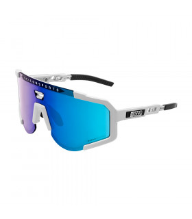 SCICON AEROSCOPE WHITE SUNGLASSES (MULTIMIRROR BLUE LENS)