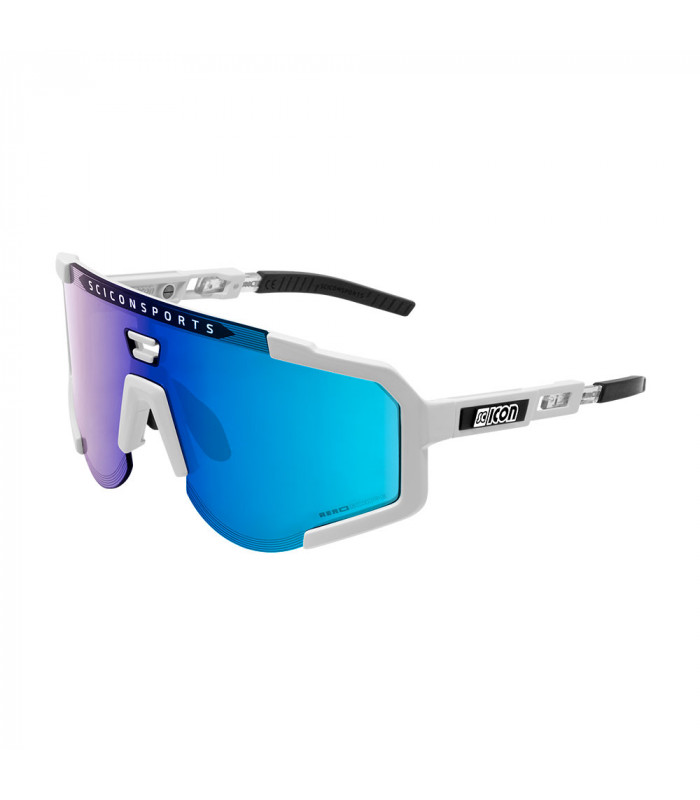 GAFAS SCICON AEROSCOPE BLANCAS (LENTE MULTIESPEJO AZUL)