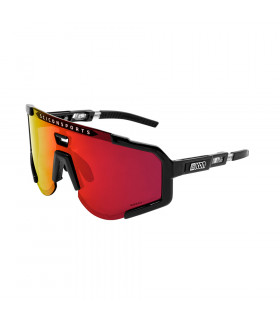 SCICON AEROSCOPE BLACK SUNGLASSES (MULTIMIRROR RED LENS)