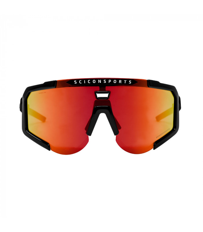 SCICON AEROSCOPE BLACK SUNGLASSES (MULTIMIRROR RED LENS)