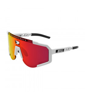 SCICON AEROSCOPE WHITE SUNGLASSES (MULTIMIRROR RED LENS)