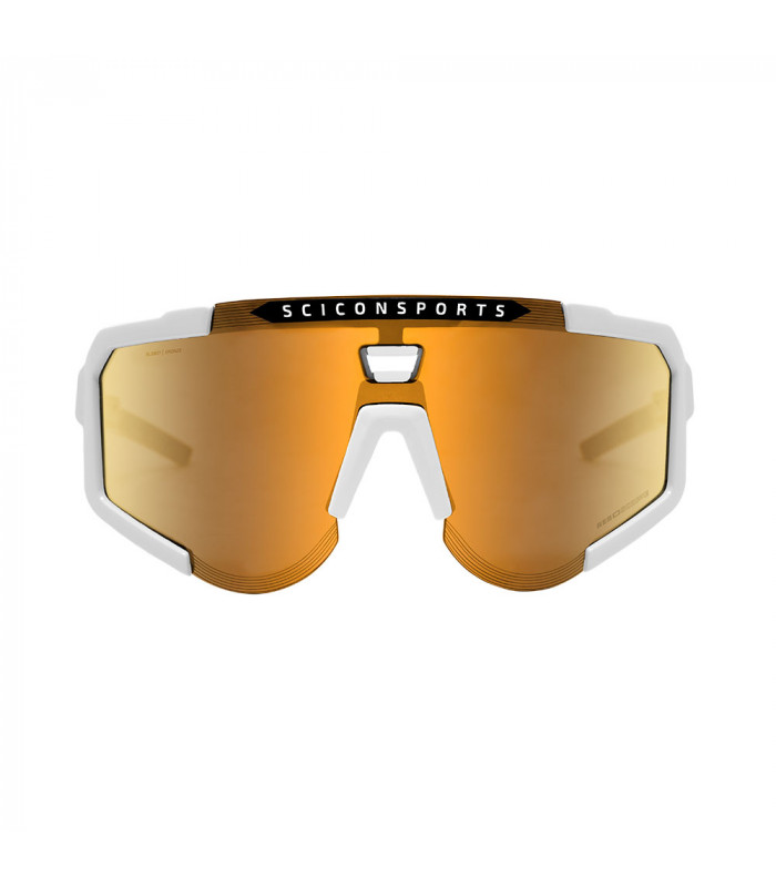 SCICON AEROSCOPE WHITE SUNGLASSES (MULTIMIRROR BRONZE LENS)