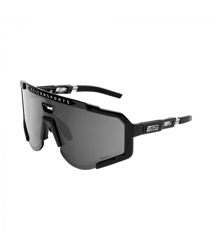SCICON AEROSCOPE BLACK SUNGLASSES (MULTIMIRROR SILVER LENS)