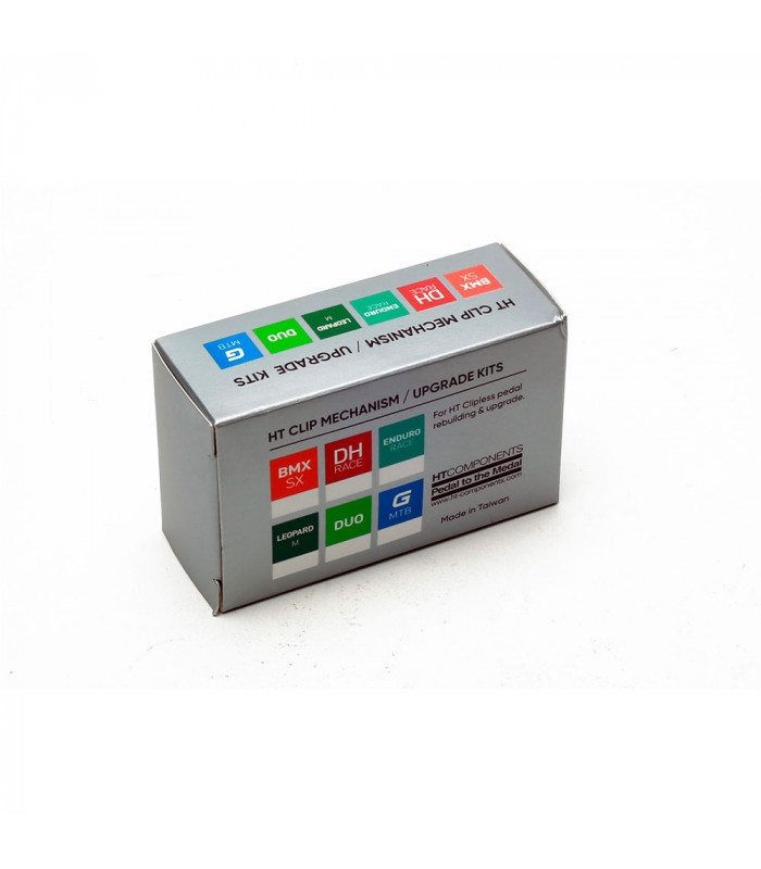 DESPIECE COMPLETO CLIPS ENGANCHE PEDALES HT X1 (PLATA)