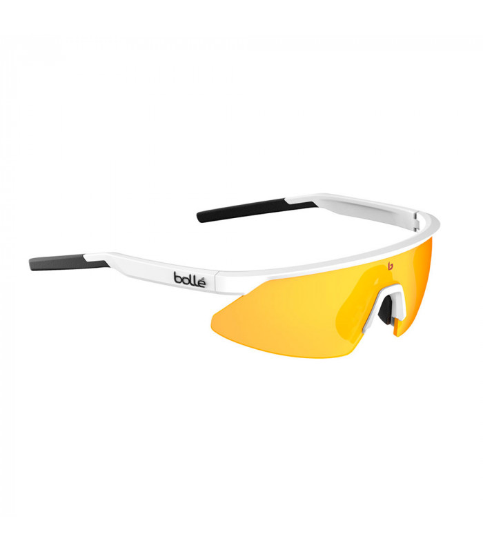BOLLE MICRO EDGE WHITE MATTE SUNGLASSES (PHANTOM BROWN RED PHOTOCHROMIC LENS)