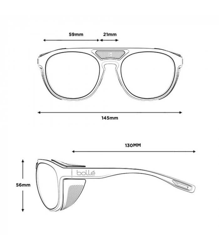 BOLLE ADVENTURER BLACK MATTE SUNGLASSES (PHANTOM BLACK GUN PHOTOCHROMIC LENS)