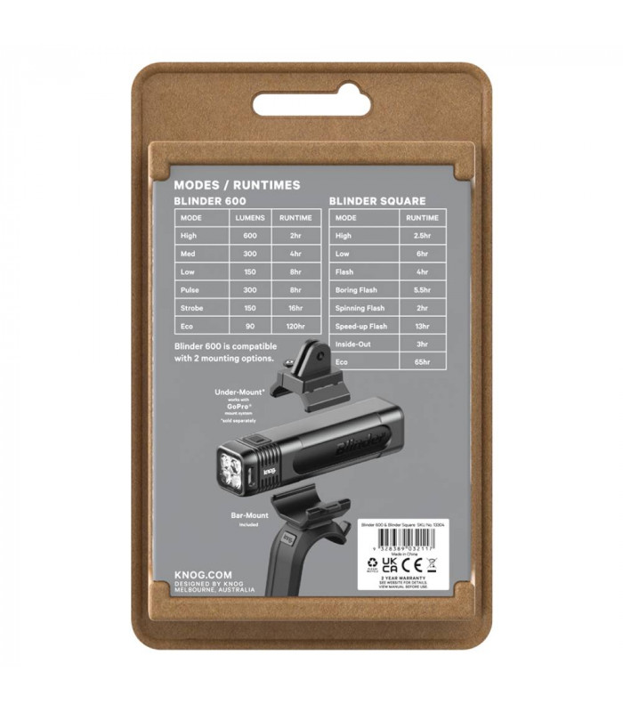 KNOG BLINDER 600 + BLINDER SQUARE LIGHTS SET