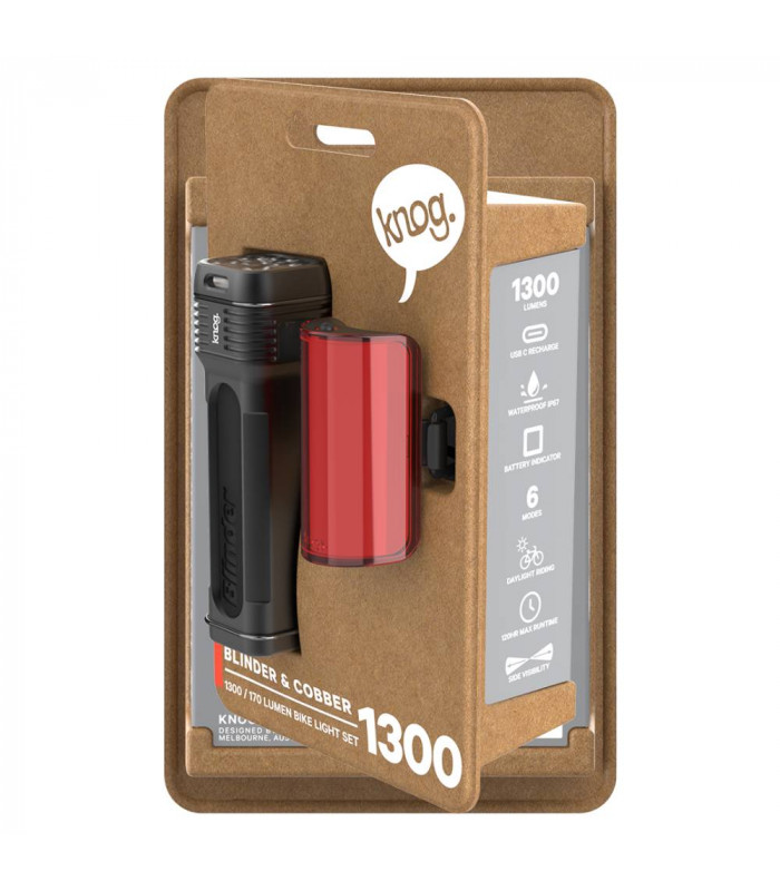 KNOG BLINDER 1300 + MID COBBER LIGHTS SET
