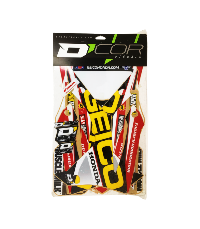 D'COR VISUALS TEAM GEICO GRAPHICS KIT HONDA CRF 450 (2013-2014)