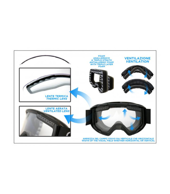 ETHEN 05R ENDURO BLACK-YELLOW GOGGLE (CLEAR LENS)