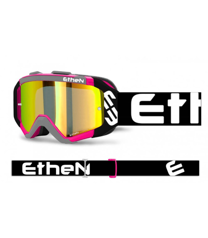 MÁSCARA ETHEN ARES FUCSIA (LENTE ESPEJO DORADA)