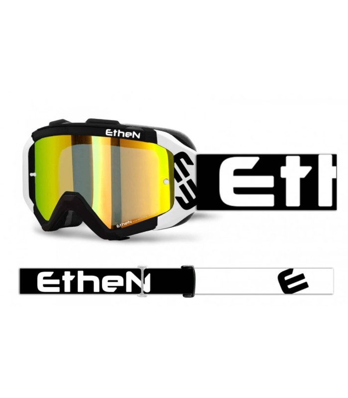 ETHEN ARES BLACK GOGGLES (MIRROR GOLD LENS)