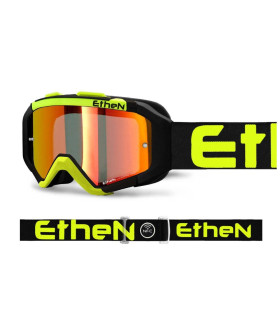 ETHEN 05R BLACK-NEON YELLOW GOGGLES (MIRROR RED LENS)