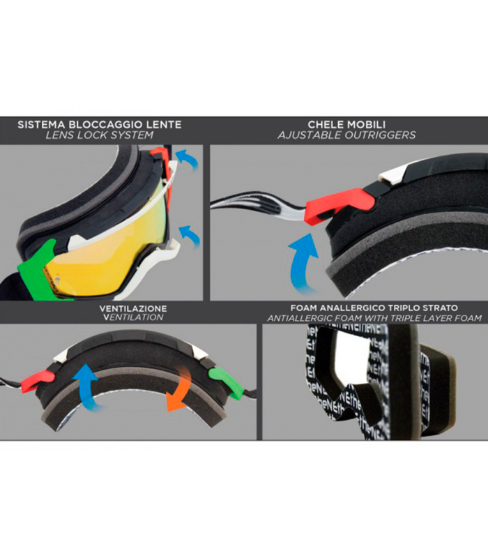 ETHEN 05R BLACK-NEON YELLOW GOGGLES (MIRROR RED LENS)