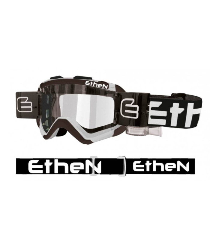 ETHEN 05 PRIMIS MUD WHITE-BLACK ROLL OFF 50 MM GOGGLES (CLEAR LENS)