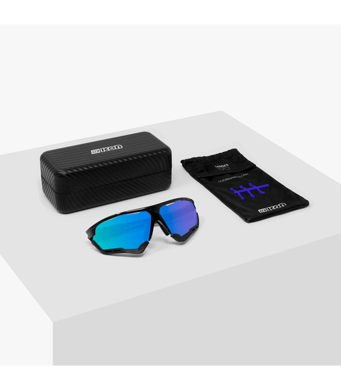 GAFAS SCICON AEROCOMFORT XL NEGRAS (LENTES MULTIESPEJO AZUL)