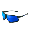SCICON AEROCOMFORT XL BLACK SUNGLASSES (MULTIMIRROR BLUE LENSES)