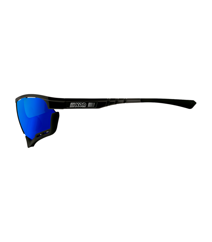 SCICON AEROCOMFORT XL BLACK SUNGLASSES (MULTIMIRROR BLUE LENSES)