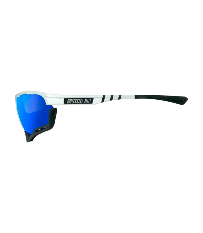 SCICON AEROCOMFORT XL WHITE SUNGLASSES (MULTIMIRROR BLUE LENSES)
