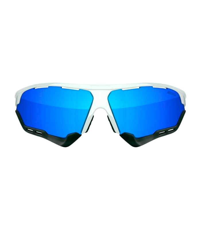 SCICON AEROCOMFORT XL WHITE SUNGLASSES (MULTIMIRROR BLUE LENSES)
