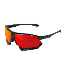 SCICON AEROCOMFORT XL BLACK SUNGLASSES (MULTIMIRROR RED LENSES)