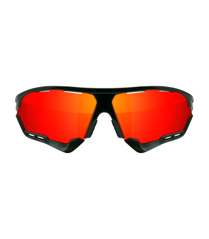 SCICON AEROCOMFORT XL BLACK SUNGLASSES (MULTIMIRROR RED LENSES)