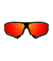 SCICON AEROCOMFORT XL BLACK SUNGLASSES (MULTIMIRROR RED LENSES)