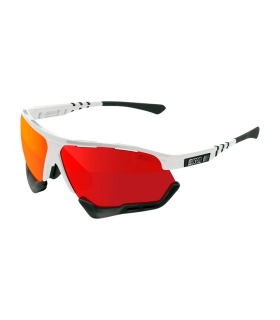 SCICON AEROCOMFORT XL WHITE SUNGLASSES (MULTIMIRROR RED LENSES)