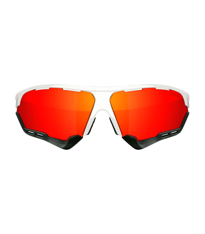 SCICON AEROCOMFORT XL WHITE SUNGLASSES (MULTIMIRROR RED LENSES)