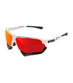 SCICON AEROCOMFORT XL WHITE SUNGLASSES (MULTIMIRROR RED LENSES)