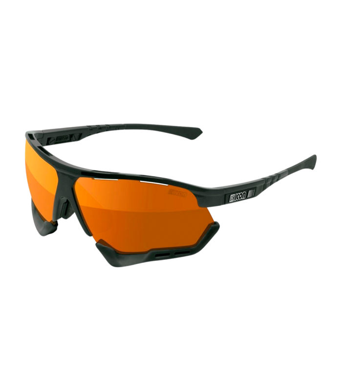 SCICON AEROCOMFORT XL BLACK SUNGLASSES (MULTIMIRROR BRONZE LENSES)