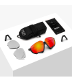 SCICON AEROJET TITANIUM METAL BLACK SUNGLASSES (MULTIMIRROR RED LENSES)