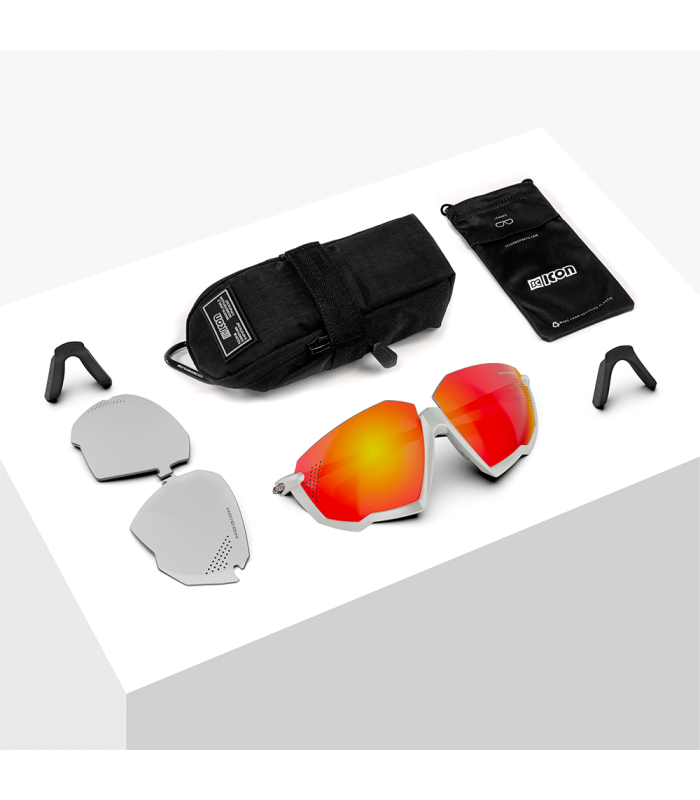 GAFAS SCICON AEROJET TITANIUM METAL WHITE (LENTES MULTIESPEJO ROJO)