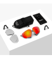 SCICON AEROJET TITANIUM CRYSTAL GLOSS SUNGLASSES (MULTIMIRROR RED LENSES)