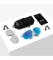SCICON AEROJET TITANIUM METAL WHITE SUNGLASSES (MULTIMIRROR BLUE LENSES)