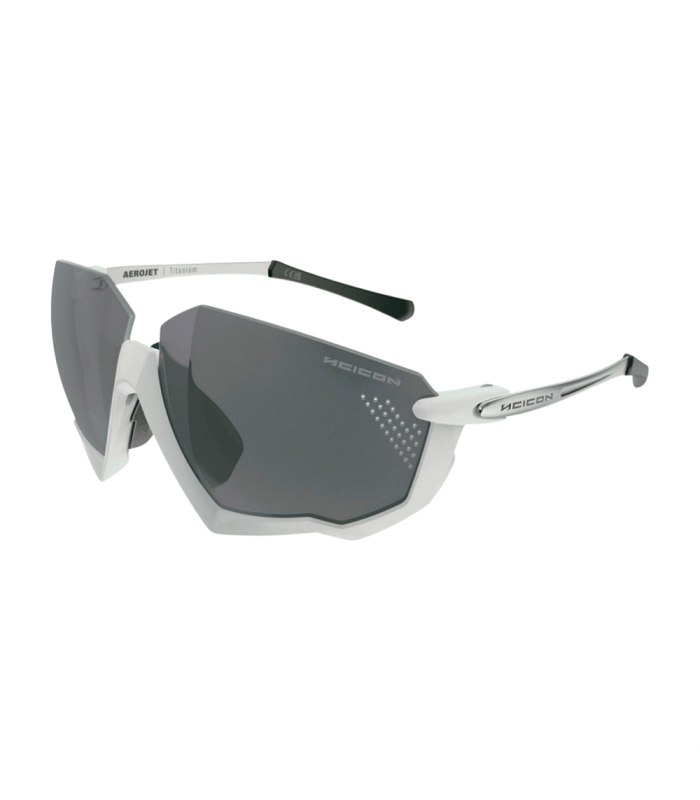 SCICON AEROJET TITANIUM METAL WHITE SUNGLASSES (MULTIMIRROR SILVER LENSES)