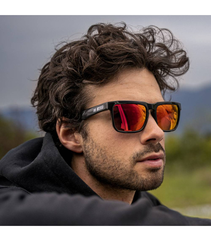GAFAS SOL SCICON GALLIO NEGRAS (LENTES MULTIESPEJO ROJO)