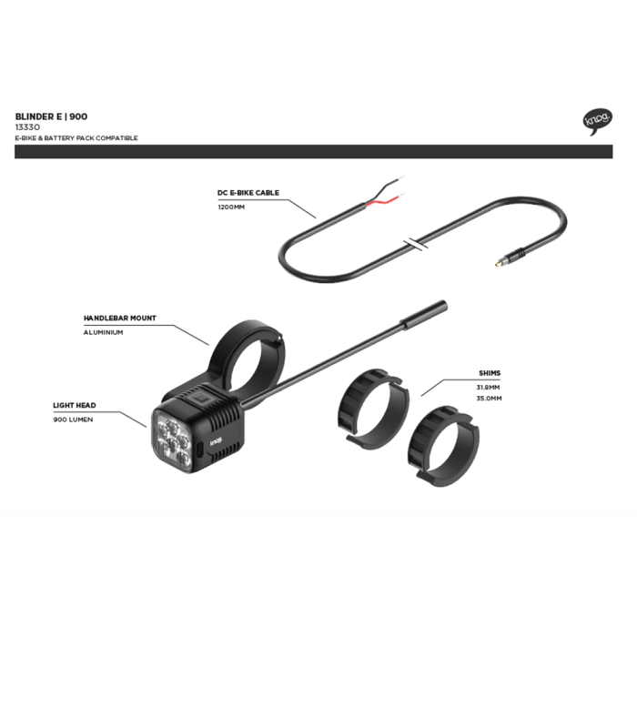 KNOG BLINDER E 900 FRONT E-BIKE LIGHT