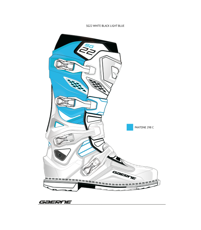 GAERNE SG-22 LIMITED EDITION BOOTS (WHITE/BLACK/LIGHT BLUE)