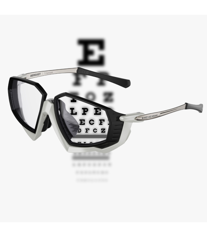SCICON AEROJET TITANIUM METAL WHITE RX SUNNGLASSES (CLEAR LENSES)
