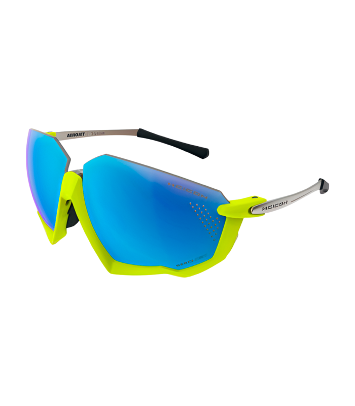 GAFAS SCICON AEROJET TITANIUM AMARILLO NEON (LENTES MULTIESPEJO AZUL)