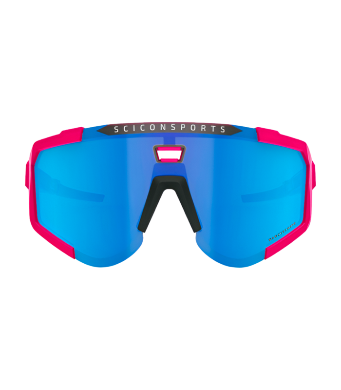 SCICON AEROSCOPE FLUO PINK SUNGLASSES (MULTIMIRROR BLUE LENS)