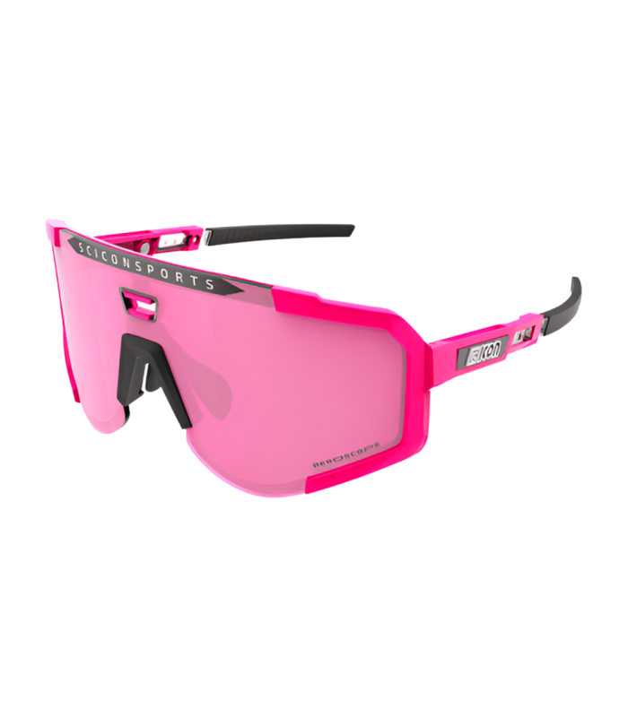 SCICON AEROSCOPE FLUO PINK SUNGLASSES (MULTIMIRROR BLUE LENS)