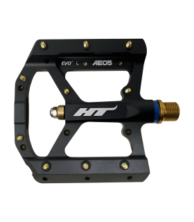 PEDALES PLATAFORMA HT AE05 EJE TITANIO (NEGRO)