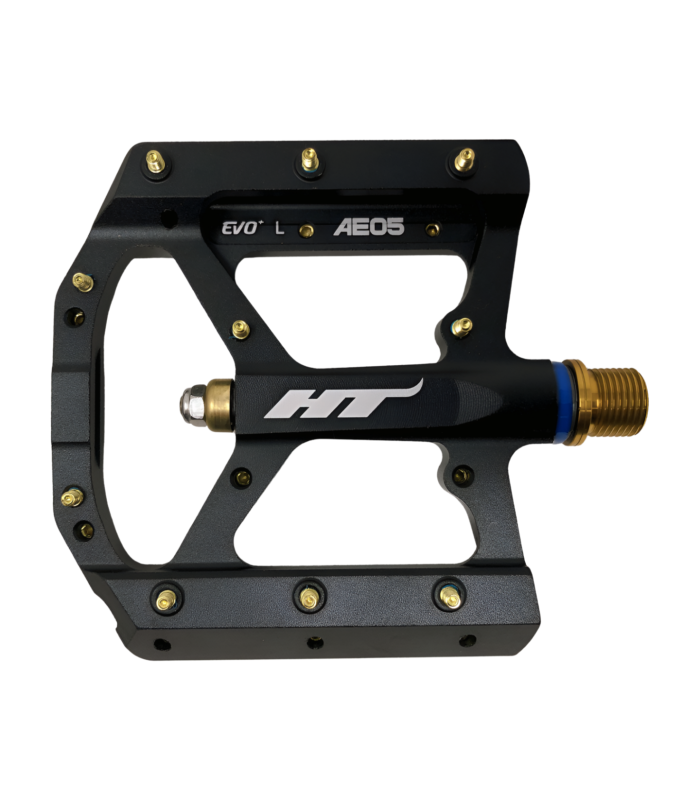 HT AE05 TITANIUM SPINDLE PLATFORM PEDALS (BLACK)