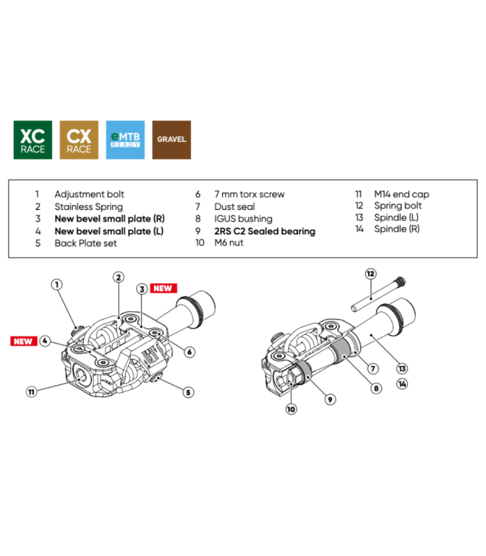 HT M2 CROSS COUNTRY PEDALS (SILVER)