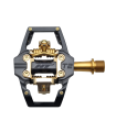 HT T2 TITANIUM SPINDLE LIMITED EDITION ENDURO PEDALS (STEALTH BLACK/GOLD MECHANISM)