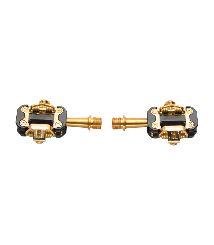HT M2 TITANIUM SPINDLE CROSS COUNTRY LIMITED EDITION PEDALS (STEALTH BLACK/GOLD MECHANISM)