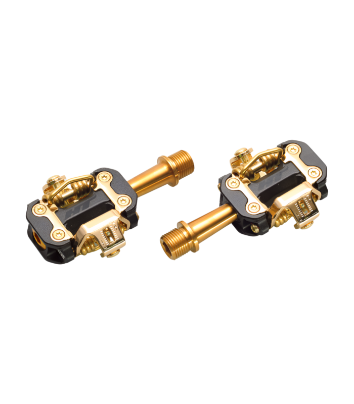 HT M2 TITANIUM SPINDLE CROSS COUNTRY LIMITED EDITION PEDALS (STEALTH BLACK/GOLD MECHANISM)
