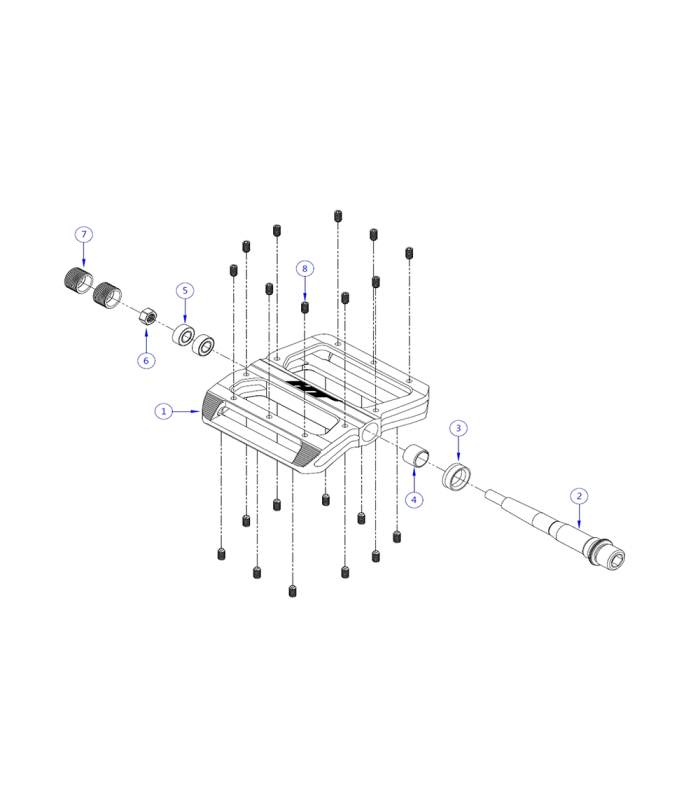 PINS PEDALES HT AN01, AN06 (NEGRO)